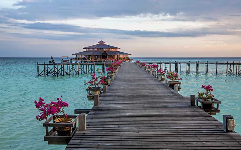 Lankayan,Island,Resort,At,Sunset,In,Borneo,,Malaysia